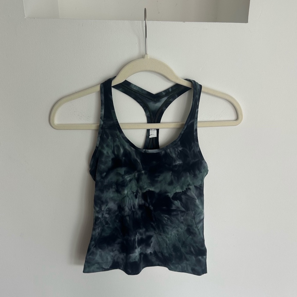 Lululemon Cool Racerback Short Tank Top in Tidewater Teal Graphite Grey